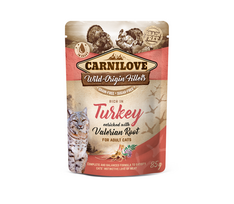 Carnilove kons. katėms maišeliuose Turkey Valeriana 85g