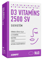 ICONFIT D3 Vitamin 2500 For Women kapsulės, 60 vnt.