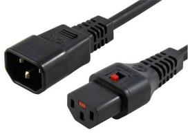 MicroConnect Powercord C13 IEC Lock - C14  black 1m, PC1024 Powercord