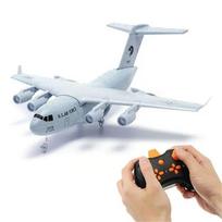 C-17 RC sklandytuvo lėktuvas, 373 mm sparnų plotis EPP nuotolinio valdymo lėktuvas, pasidaryk pats, transporto lėktuvas 2,4G 2CH 3 ašių orlaivio žaislas vaikams pilka spalva