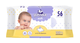 HAPPY   Panda Soft drėgnos servetėlės, 56 vnt.