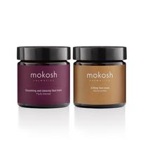 Rinkinys  „Kaukės“ drėkinamoji ir valomoji veido kaukė „Fig & Charcoal“ + pakeliamoji veido kaukė „Oat & Bamboo“