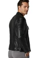 Stylish Biker Soft Real Men Jacket Black Leather Handmade Genuine Lambskin S juoda