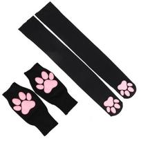 1 Set Women 3D Cat Paw Stockings Gloves Set Kawaii Cat Cosplay