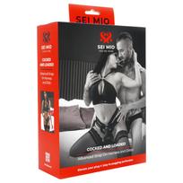 Sei Mio - prisegamas dirželis su dildu - 15 cm - juodas