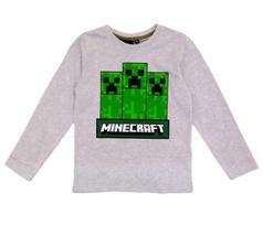 Vaikiški marškinėliai ilgomis rankovėmis Minecraft, pilki