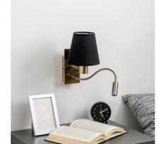 Brilagi - LED sieninis šviestuvas NUBILA 1xE27/25W/230V + LED/3W žalvaris/juoda