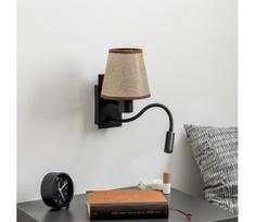Brilagi - LED sieninis šviestuvas NUBILA 1xE27/25W/230V + LED/3W juoda/ruda