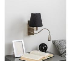 Brilagi - LED sieninis šviestuvas NUBILA 1xE27/25W/230V + LED/3W chromas/juoda