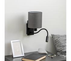 Brilagi - LED sieninis šviestuvas NUBILA 1xE27/25W/230V + LED/3W juoda/antracitas