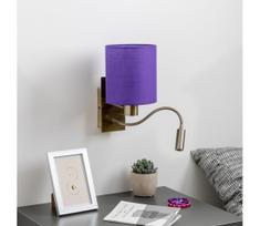 Brilagi - LED sieninis šviestuvas NUBILA 1xE27/25W/230V + LED/3W žalvaris/violetinė
