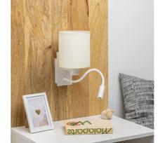 Brilagi - LED sieninis šviestuvas NUBILA 1xE27/25W/230V + LED/3W balta/kreminė