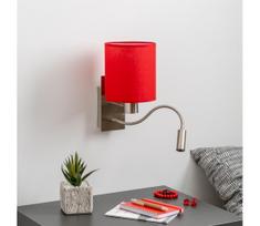 Brilagi - LED sieninis šviestuvas NUBILA 1xE27/25W/230V + LED/3W chromas/raudona