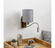 Brilagi - LED sieninis šviestuvas NUBILA 1xE27/25W/230V + LED/3W žalvaris/pilka
