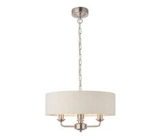 Endon 94361 - Sietynas, kabinamas ant grandinės HIGHCLERE 3xE14/40W/230V smėlio spalva/matinis chromas