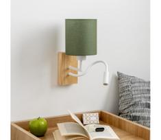 Brilagi - LED sieninis šviestuvas NUBILA WOOD 1xE27/25W/230V + LED/3W ąžuolas/žalia