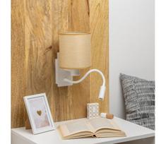Brilagi - LED sieninis šviestuvas NUBILA 1xE27/25W/230V +LED/3W balta/šviesiai rudos spalvos