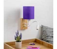 Brilagi - LED sieninis šviestuvas NUBILA WOOD 1xE27/25W/230V + LED/3W ąžuolas/violetinė
