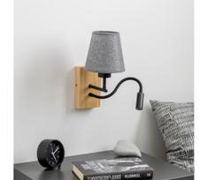 Brilagi - LED sieninis šviestuvas NUBILA WOOD 1xE27/25W/230V + LED/3W ąžuolas/pilka