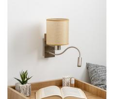 Brilagi - LED sieninis šviestuvas NUBILA 1xE27/25W/230V+LED/3W chromas/šviesiai rudos spalvos
