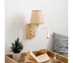 Brilagi - LED sieninis šviestuvas NUBILA WOOD 1xE27/25W/230V +LED/3W ąžuolas/šviesiai rudos spalvos