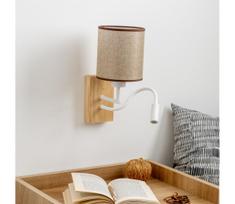Brilagi - LED sieninis šviestuvas NUBILA WOOD 1xE27/25W/230V + LED/3W ąžuolas/ruda