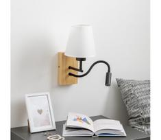 Brilagi - LED sieninis šviestuvas NUBILA WOOD 1xE27/25W/230V + LED/3W ąžuolas/balta