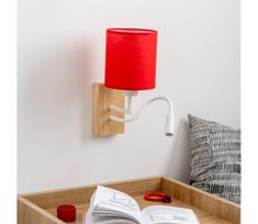 Brilagi - LED sieninis šviestuvas NUBILA WOOD 1xE27/25W/230V + LED/3W ąžuolas/raudona