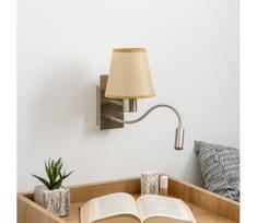 Brilagi - LED sieninis šviestuvas NUBILA 1xE27/25W/230V+LED/3W chromas/šviesiai rudos spalvos