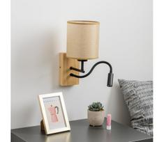 Brilagi - LED sieninis šviestuvas NUBILA WOOD 1xE27/25W/230V +LED/3W ąžuolas/šviesiai rudos spalvos