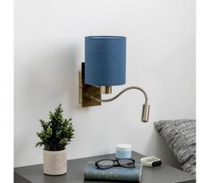 Brilagi - LED sieninis šviestuvas NUBILA 1xE27/25W/230V+ LED/3W žalvaris/tamsiai mėlyna