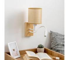 Brilagi - LED sieninis šviestuvas NUBILA WOOD 1xE27/25W/230V +LED/3W ąžuolas/šviesiai rudos spalvos