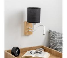 Brilagi - LED sieninis šviestuvas NUBILA WOOD 1xE27/25W/230V + LED/3W ąžuolas/juoda