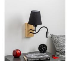 Brilagi - LED sieninis šviestuvas NUBILA WOOD 1xE27/25W/230V + LED/3W ąžuolas/juoda