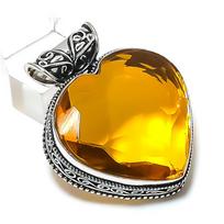 Natural Citrine Gemstone Handmade 925 Sterling Silver Jewelry Pendant 1.69  Y4J84