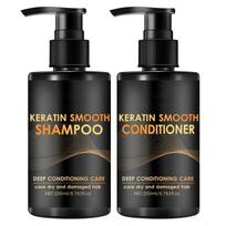 Keratino šampūno ir kondicionieriaus rinkinys (2x200ml) - 2-in-1 Plaukų priežiūra sausiems, pažeistiems plaukams - Maitinanti ir drėkinanti, lengvos tekstūros, kad būtų lengva prižiūrėti One Size juoda