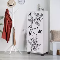 Batų spintelė, Hanah Home, balta Juoda, 50 x 127 x 38, cm