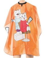 EuroStil kirpimo apsiaustas vaikams, nailonas su lipnia juostos Eurostil 95x120cm, oranžinis