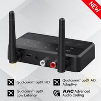 Stalinis aptX-Adaptive AD/HD/LL AAC 2 viename Bluetooth garso siųstuvas-imtuvas 3,5 mm AUX RCA stereo HiFi muzikos belaidis adapteris juoda