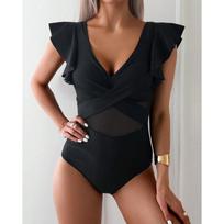 New Women's One-piece Swimsuit Bikini Sports Swimsuit S juoda