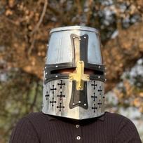 Tamplieriaus riterio kryžiuočio šalmas Viduramžių puikus, Larp Cosplay šalmas, Rankų darbo plieninis šalmas, Kolekcinė dovana
