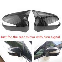 Carbon Fiber Look OX Horn Rear View Side Mirror Cover Cap For Honda Civic 2005-2011