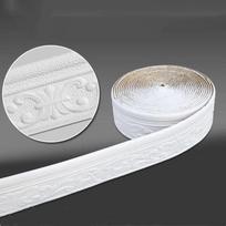 Lipnios 3D Trimatės Juosmens Linijos Lubų Dekoratyvinės Juostelės Sienų Lipdukai Lipdukai Apvadas Vandeniui Atsparus Grindjuostės TV Fono Apvadas One Size balta