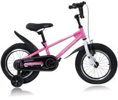 Vaikiškas dviratis su papildomais ratukais BMX Meserra 12', rožinis