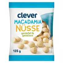 Skrudinti ir sūdyti makadamijų riešutai CLEVER, 125 g