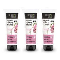 Stiprinantis rankų kremas Organic Shop Cherry and Lotus, 3 x 75 ml