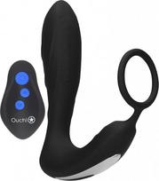 Vibruojantis analinis kištukas su penio žiedu Shots E-stim
