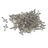 100 vienetų sidabriniai tuščiaviduriai kryžminiai pakabukai, papuošalai pasidaryk pats, 23x11 mm 23x11mm antikinės sidabrinės spalvos