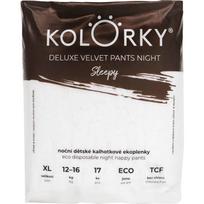 Kolorky Deluxe Velvet Pants Night Sleepy vienkartinės sauskelnės-kelnaitės naktinė priemonė XL 12-16 kg 17 vnt.