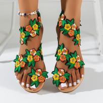 Women Bohemia Slippers Fashion Floral Beach Sandals Women Non Slip Designer Shoes Casual Slip on Slippers  Slides Women 36